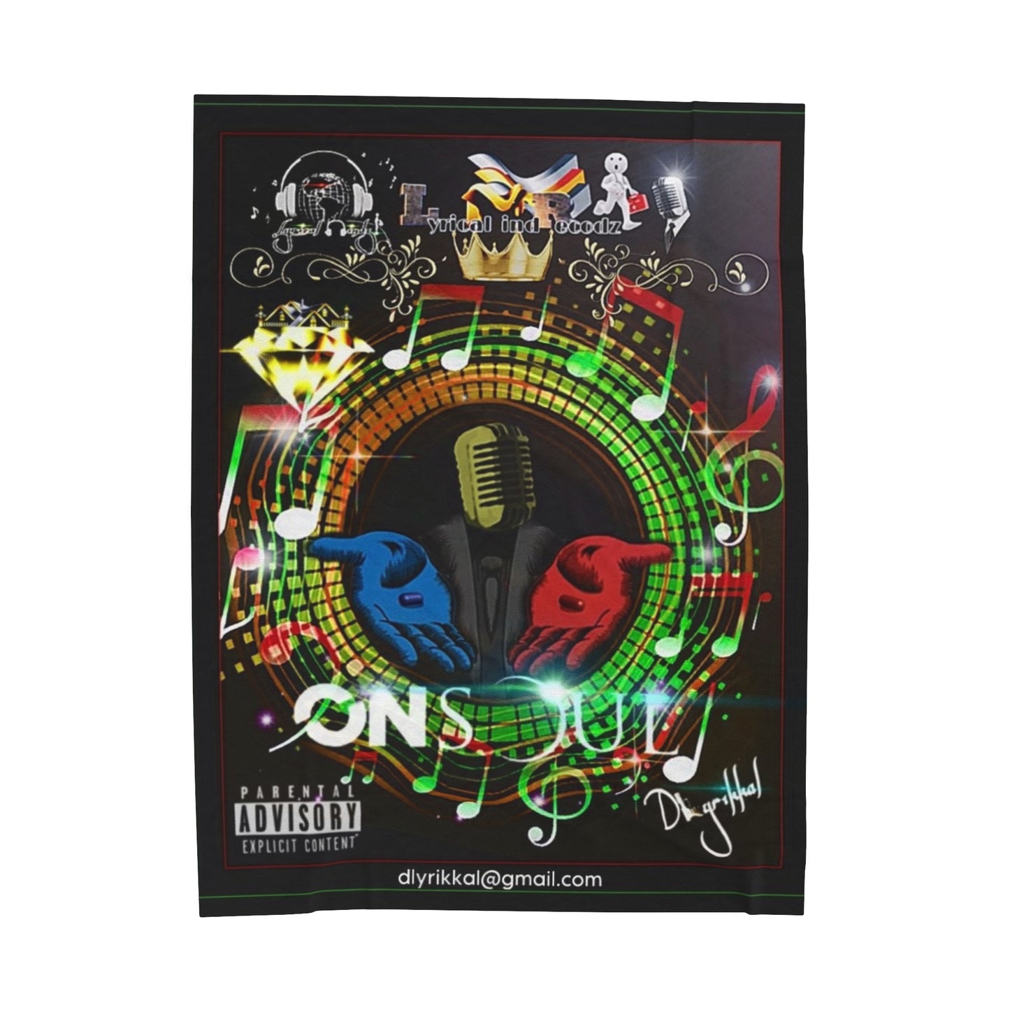 Copy of Record Plush Blanket - A Lyrical Mind Design