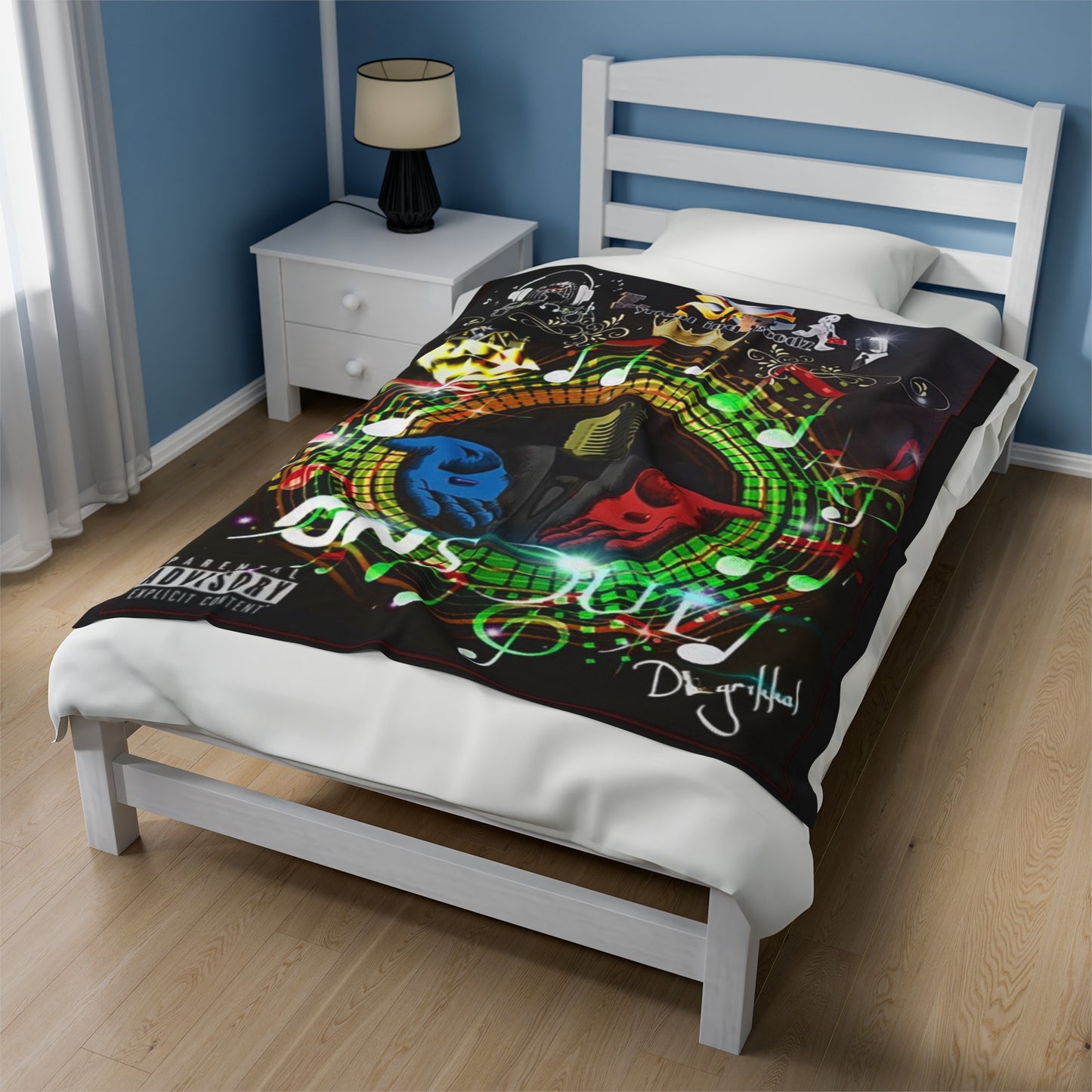 Copy of Record Plush Blanket - A Lyrical Mind Design