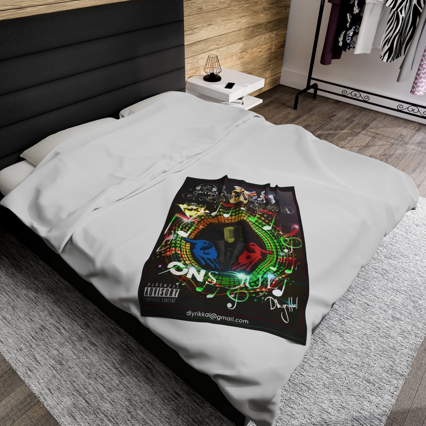 Copy of Record Plush Blanket - A Lyrical Mind Design