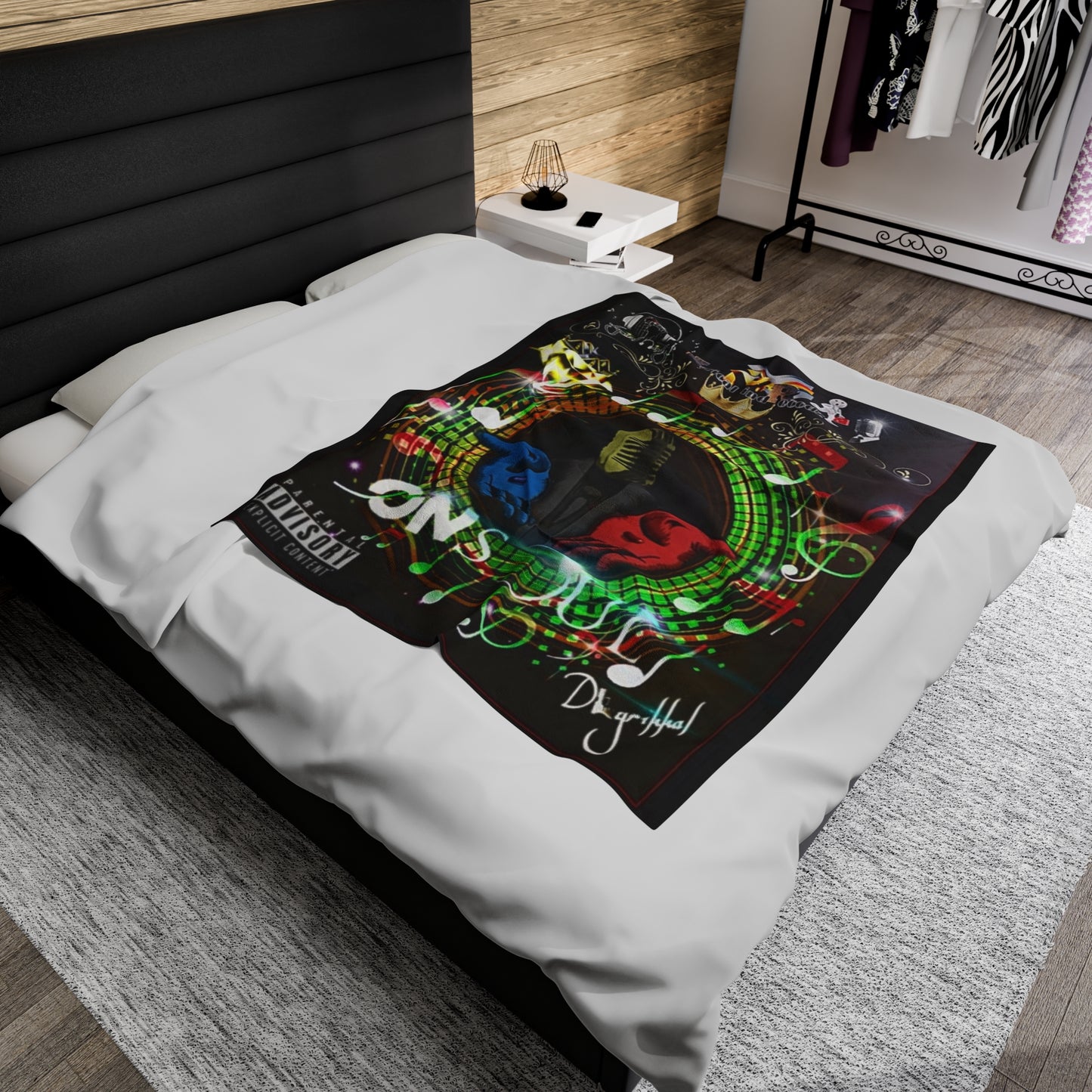 Copy of Record Plush Blanket - A Lyrical Mind Design