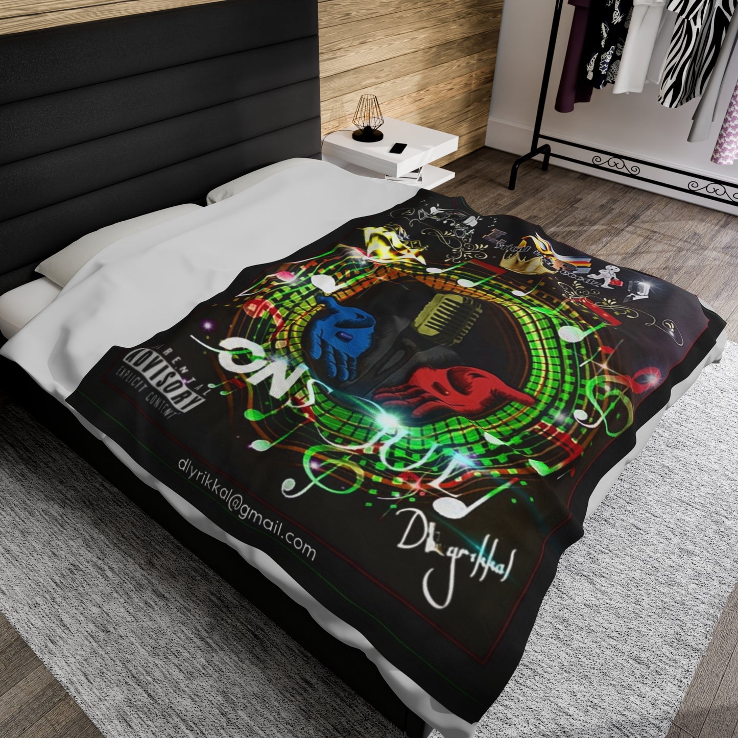 Copy of Record Plush Blanket - A Lyrical Mind Design