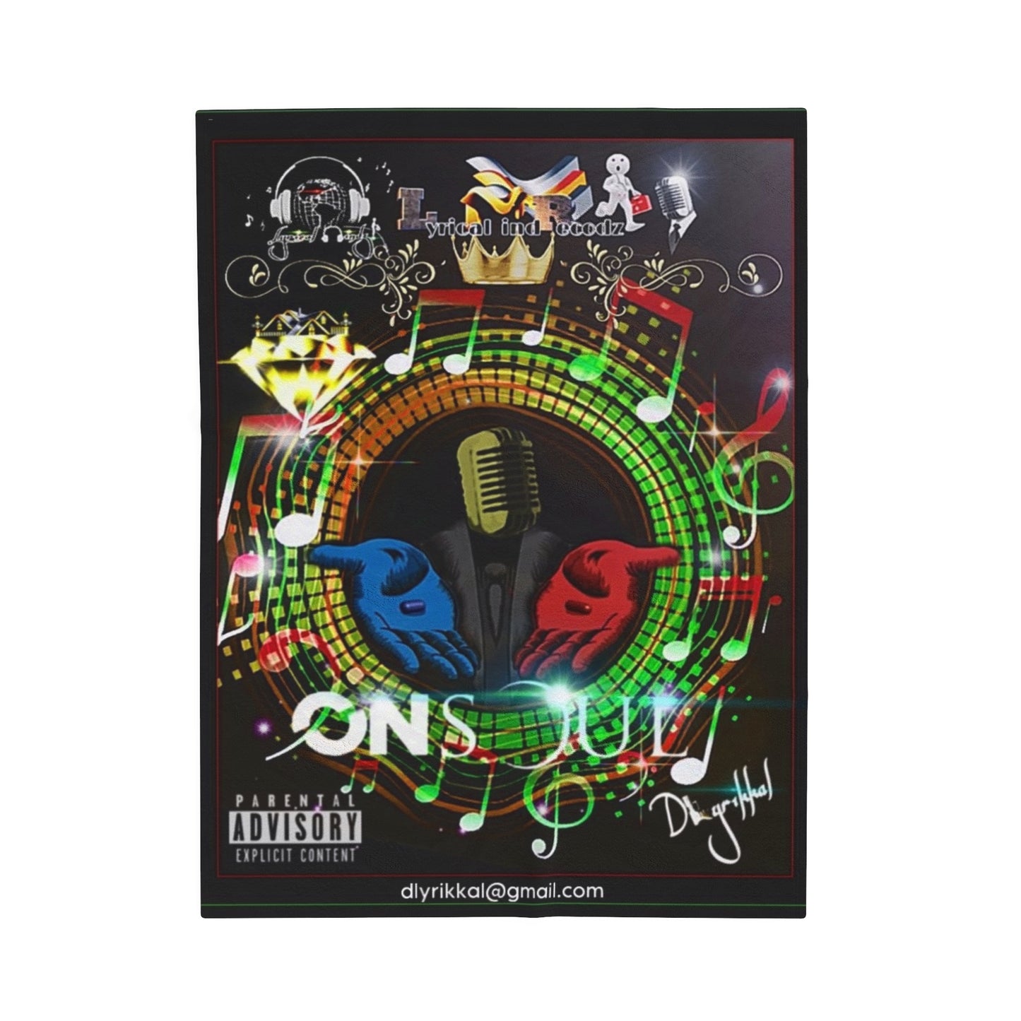 Copy of Record Plush Blanket - A Lyrical Mind Design