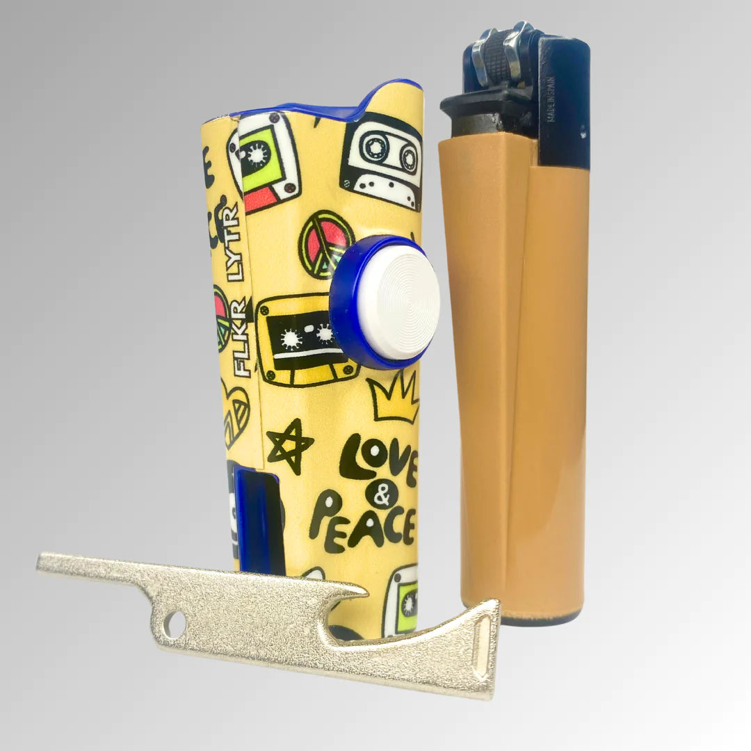 FLKR LYTR® Fidget Spinner Lighter Case "Love and Peace" for Clipper Lighter® Case fidget spinner lighter case