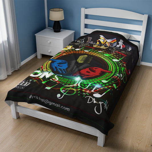 Copy of Record Plush Blanket - A Lyrical Mind Design