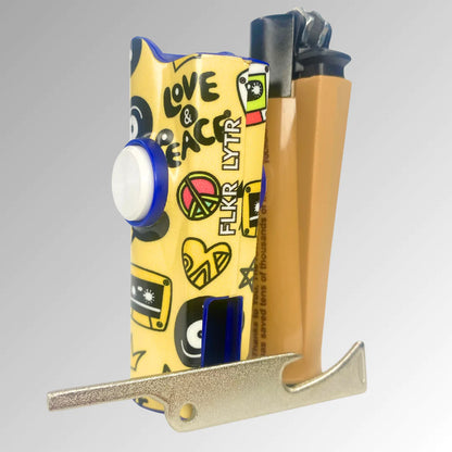 FLKR LYTR® Fidget Spinner Lighter Case "Love and Peace" for Clipper Lighter® Case fidget spinner lighter case