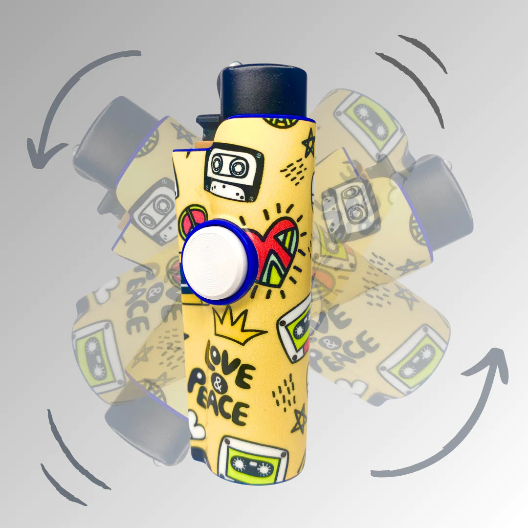 FLKR LYTR® Fidget Spinner Lighter Case "Love and Peace" for Clipper Lighter® Case fidget spinner lighter case