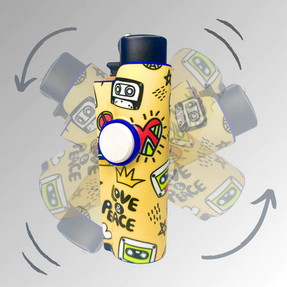 FLKR LYTR® Fidget Spinner Lighter Case "Love and Peace" for Clipper Lighter® Case fidget spinner lighter case