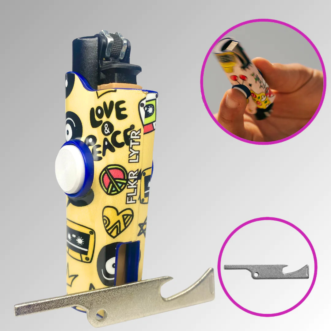 FLKR LYTR® Fidget Spinner Lighter Case "Love and Peace" for Clipper Lighter® Case fidget spinner lighter case