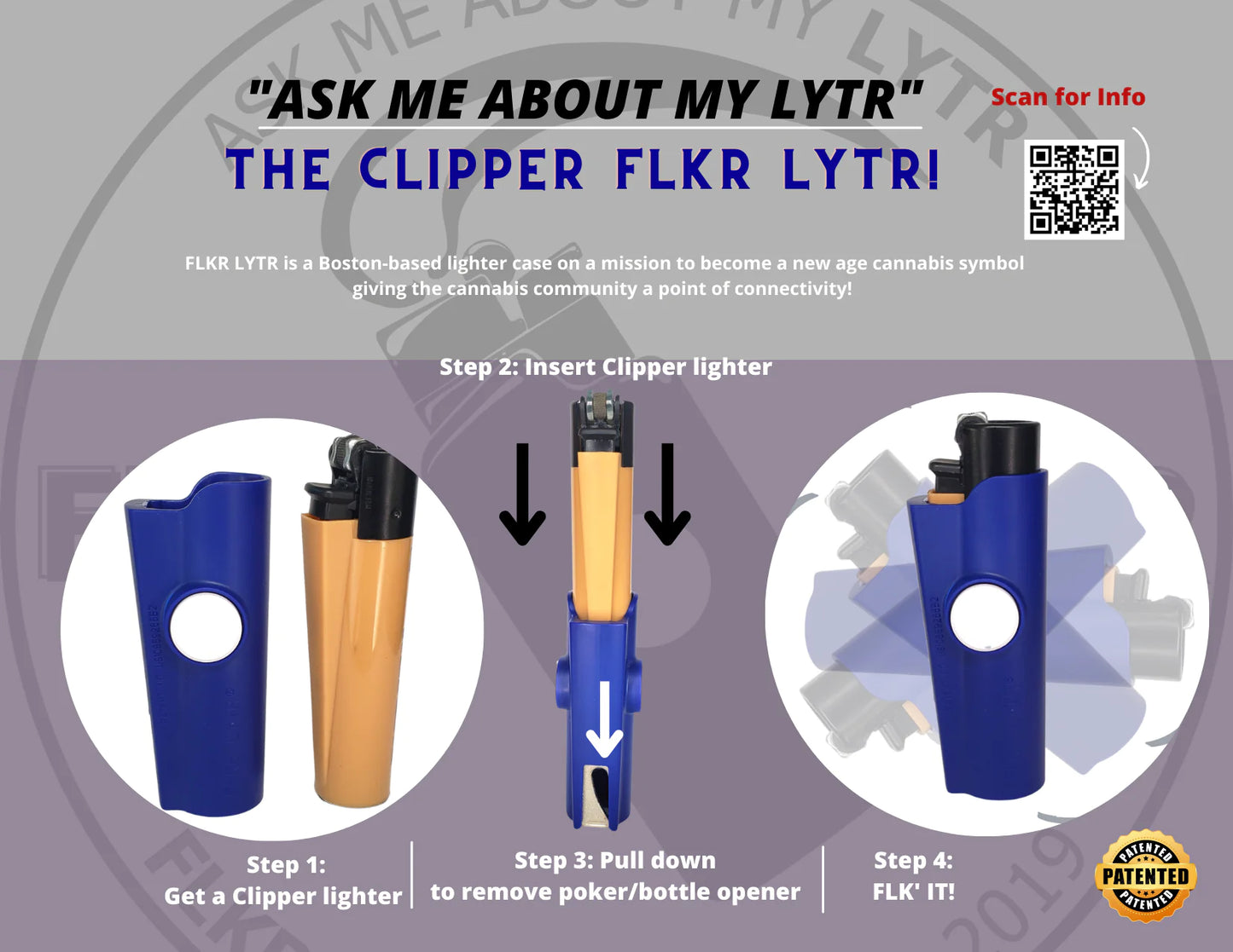FLKR LYTR® Fidget Spinner Lighter Case "Love and Peace" for Clipper Lighter® Case fidget spinner lighter case